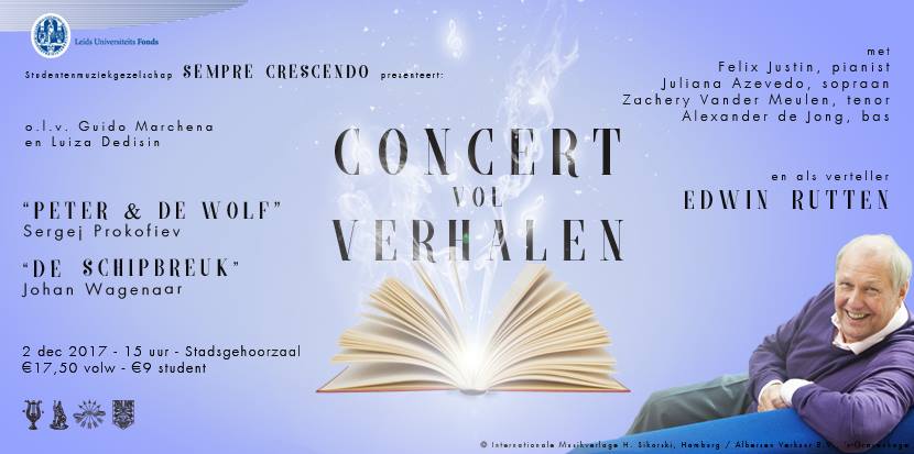 Edwin als verteller in het sprookje Peter en de Wolf 