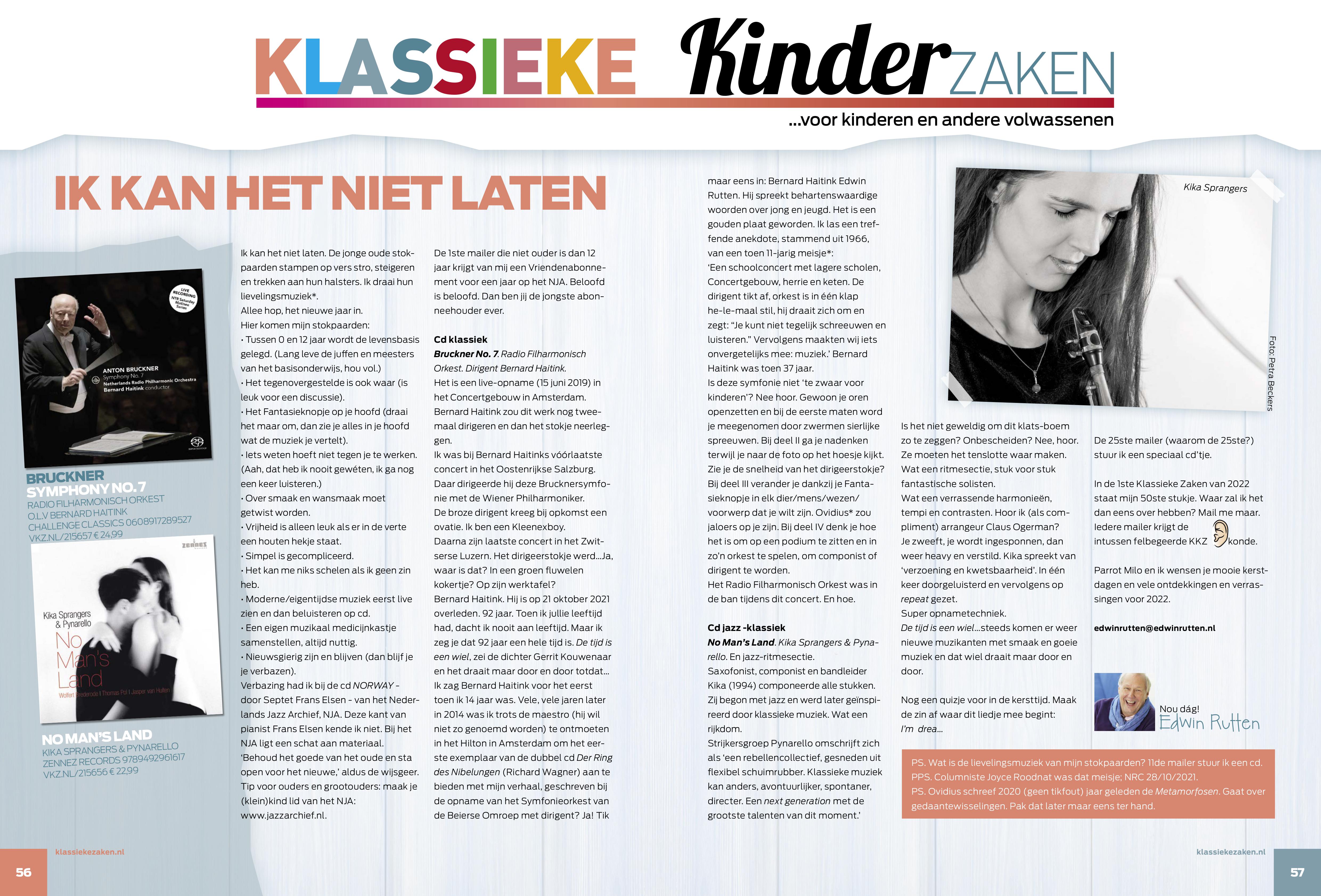 Nieuwe column Klassieke Kinderzaken